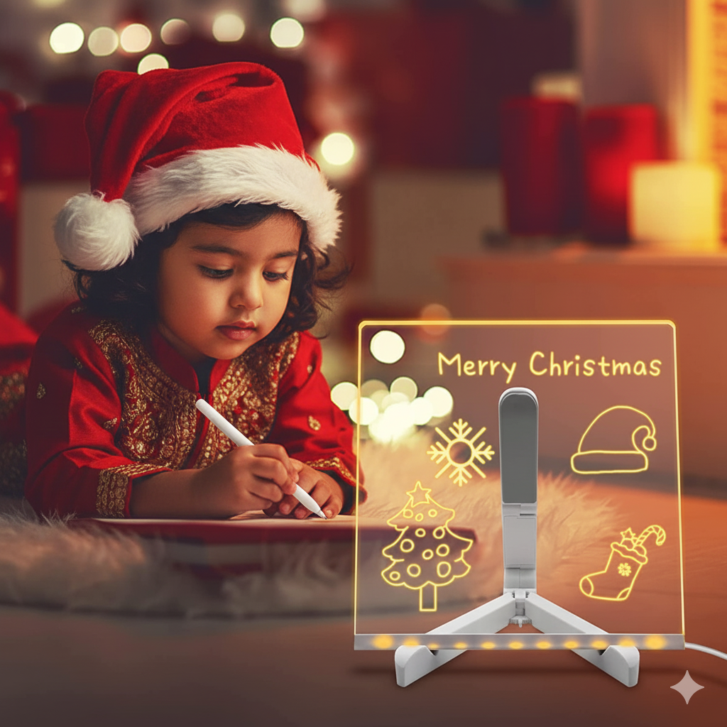 Reusable LED Acrylic Drawing Board for Kids Learning, Doodling & Creativity